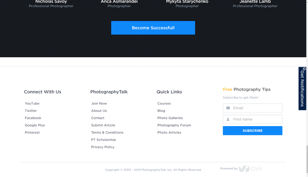 contoh footer photographytalk yang terorganisir